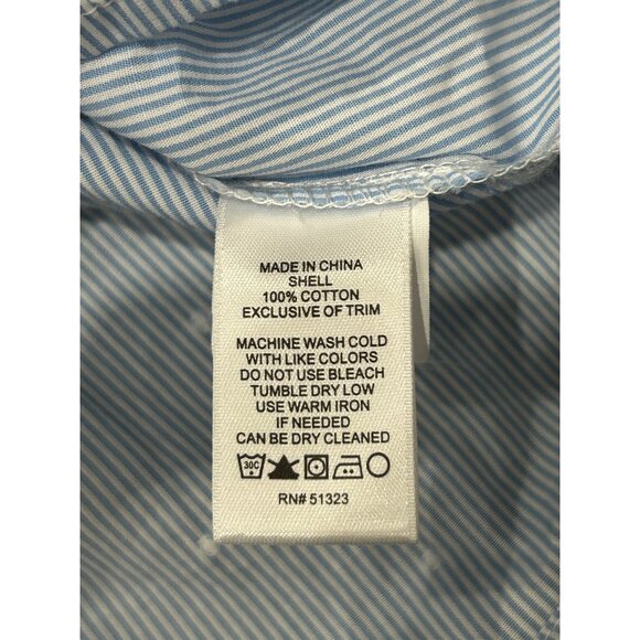 CeCe Blue Swiss Dot Blouse Lace Yoke Puff Sleeves Sz S Coastal Cowgirl Feminine - Picture 7 of 11